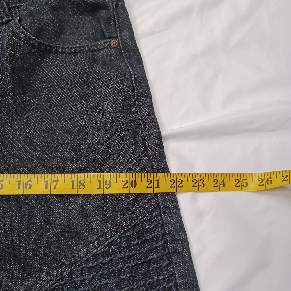 Regal Exchange Men's Size 32 Black Straight Leg Denim Moto Jean's - Picture 6 of 12